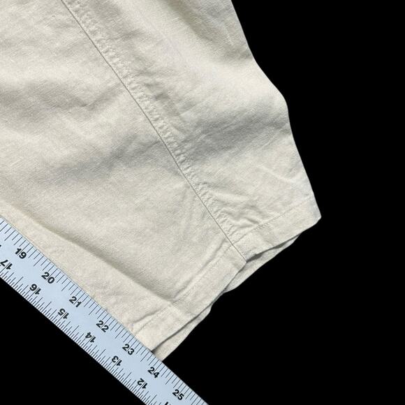 Zara Linen Blend Cropped Pants Womens Sz Medium Drawstring Pockets Slouchy - Picture 12 of 12